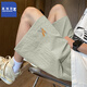 真維斯 Z短褲男夏季輕薄透氣中褲青少年五分褲 奶咖綠（K字母KZ） 2XL