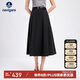 Navigare意大利小帆船女薄款防曬A字裙休閑純色半身裙2312875507 黑 L 