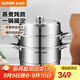蘇泊爾（SUPOR）蒸鍋304不銹鋼三層復(fù)底多用蒸魚家用蒸籠電磁爐燃?xì)馔ㄓ?歐式蒸鍋 3層 32cm