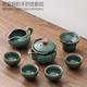 唐豐汝窯主人杯單杯功夫茶杯陶瓷茶盞茶具個(gè)人專(zhuān)用高檔冰花冰裂杯盞杯 哥窯荷韻手抓壺+哥窯4杯公杯茶漏