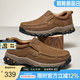 駱駝（CAMEL）男鞋新款韌磨砂牛皮止滑耐磨樂福套腳經(jīng)典休閑皮鞋男 G13A307157咖啡 40