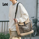 LEE斜挎包男大容量郵差包女學(xué)生斜挎書(shū)包通勤潮牌單肩包輕便挎包背包 卡其色