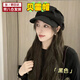 Aseblarm貝雷帽新款春秋冬韓版氣質(zhì)顯臉女云朵帽時(shí)尚百搭八角女士帽大頭圍 黑色