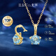 IL&CO尤珂「五彩星辰」天然寶石項鏈女黃水晶彩寶新年本命年禮物送女友 【海鹽藍】托帕石吊墜配銀鏈