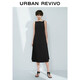 UR2025春季新款女裝法式氣質(zhì)后拉鏈收腰無(wú)袖連衣裙UWM750031