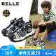 百麗【免系旋扣】?jī)和瘺鲂哪型碁鲂^鞋戶外運(yùn)動(dòng)休閑鞋藍(lán)色30