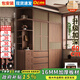 君簾實(shí)木衣柜臥室家用推拉門(mén)衣柜中古風(fēng)衣柜加厚背板大衣柜子 長(cháng)200深60高200主柜+頂柜+邊柜 【加厚15mm背板】包安裝