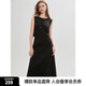 ELLE黑色釘鉆高級感連衣裙女2025夏季新款無袖圓領(lǐng)氣質(zhì)優(yōu)雅背心裙 黑色 M