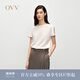 OVV【重磅真絲】2025春夏新款女裝22MM彈力重縐短袖T恤上衣 燕麥色 M