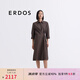 ERDOS【絲棉府綢】25春夏不對稱系帶通勤中長款女連衣裙 大象灰 M 165/84A