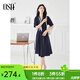 歐莎（OSA）連衣裙夏天女2025年新款小個(gè)子顯瘦裙子輕奢高級(jí)感職業(yè)裝襯衣裙 藏藍(lán)色 L