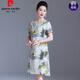 皮爾卡丹（pierre cardin）真絲連衣裙女中老年媽媽夏裝2025新中式國(guó)風(fēng)氣質(zhì)印花桑蠶絲裙優(yōu)雅 青黛綠 拍下絲巾 L (推薦95-115斤穿)