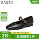 百思圖25春簡約復(fù)古瑪麗珍鞋方跟女單鞋M1107AQ5 黑色 39