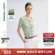 朗姿2025年夏季新款亞麻開衫氣質(zhì)粉色高級感女上衣設(shè)計(jì)感毛針織衫 薄霧草地色 S
