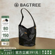BAGTREE【明星同款】包包樹(shù)水桶包植鞣皮大容量通勤單肩奢女士包七夕禮物 檀黑色-大號(hào)【bag tree女包】 高級(jí)小眾生日禮物女