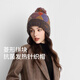 卡蒙（Kenmont）加厚加絨保暖毛絨毛線帽女冬天可愛百搭毛球帽子大頭圍針織帽9498 茶棕色 適用頭圍57cm-60cm