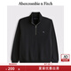 ABERCROMBIE & FITCH男裝25春季經(jīng)典小麋鹿毛圈布美式復(fù)古半拉鏈長(zhǎng)袖衛(wèi)衣KI122-5252 黑色 S (175/92A)
