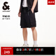 杰克·瓊斯（JACK&JONES）男裝25年速干工裝短褲男士夏季外穿潮流寬松五分褲沙灘短褲大褲衩 E40黑色 S (170)