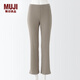 無(wú)印良品（MUJI）女式 棉混 羅紋編織 十分長(cháng) 直筒褲  褲子 長(cháng)褲 休閑褲 DGA06C3S 淺灰棕色 XXL (身高170-175 臀圍105-110)
