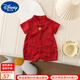 迪士尼（Disney）童裝寶寶周歲禮服夏季嬰兒連體衣中國(guó)風(fēng)短袖百日宴衣服新生兒哈衣 紅色 90cm 建議1~2歲（80-90cm）
