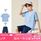 ASK JUNIOR瞬透系列】男童速干套裝夏薄透氣兒童短袖t恤短褲兩件 藍(lán)色 140