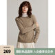 ELLE【100%綿羊毛】寬松圓領(lǐng)毛衣女2024冬裝新款慵懶軟糯毛針織衫 咖色 M