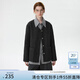 范思藍恩輕薄寬松顯瘦絎縫短外套女秋冬2024新款肌理感棉服14568 黑色 M