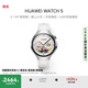 HUAWEI WATCH 5 42mm基礎(chǔ)款不銹鋼表殼金星白素皮復(fù)合表帶watch5首創(chuàng)X-TAP智感窗鴻蒙腕上小藝eSIM通信