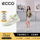 愛步（ECCO）平底鞋女 倪妮同款牛皮板鞋系帶休閑運動鞋 街頭272803 白色/抹茶綠/水泥灰27280361198 37