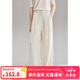 ELLE KIDS夏季女童度假風(fēng)連腰垂感長(zhǎng)褲無痕腰頭松弛直筒褲休閑長(zhǎng)褲
