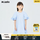 M.Latin/馬拉丁大童女童夏裝新款甜美花邊優(yōu)雅時(shí)髦細(xì)膩燈籠袖連衣裙 淺紫 130 cm