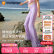 moodytiger女童微喇褲涼感防曬夏款兒童運動褲休閑高彈長褲透氣速干修身褲子
