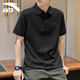 安踏速干polo衫男2026夏季新款男士冰絲T恤短袖高端男裝半袖運動(dòng)衣服 黑色（冰絲速干/雙紐扣） M /170(100-120斤）