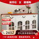 尚華仕餐邊柜儲物柜地中海簡(jiǎn)約餐廳茶水柜廚房北歐風(fēng)酒柜納柜實(shí)木餐邊柜 地中海白0.8米單層雙門(mén)雙抽