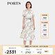 PORTS寶姿女裝2024春夏新款優(yōu)雅時(shí)尚圓領(lǐng)印花真絲收腰連衣裙 奶白色印花 XS （2）
