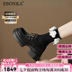 Ebonka高端品牌真皮厚底小皮鞋子2025夏季新款英倫風百搭粗跟樂福鞋女款 真皮款 37