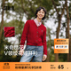 森馬（Semir）商場(chǎng)同款迪士尼米奇系列針織開(kāi)衫女2025春新款紅色毛衣女米奇刺繡 紅色調00466 L 165/88A