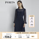 PORTS寶姿商場(chǎng)同款新品女裝喇叭袖蕾絲收腰連衣裙LL8D035KLN002 丈青 M (6)