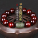 妍韻珠寶 15mm印度小葉紫檀手串 和田玉回紋轉(zhuǎn)運珠文玩把件男女士佛珠手鏈