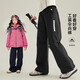 媛媛公主女童加絨褲子秋冬款中大童防風(fēng)加厚戶(hù)外工裝褲兒童運動(dòng)長(cháng)褲傘兵褲