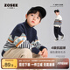 左西男童毛衣兒童加厚秋冬2025新款男孩針織衫冬季套頭衫 藏青色 130