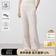 Marc O'Polo/MOP 春夏新款直筒休閑褲女亞麻混紡褲子收腰寬松闊腿長(zhǎng)褲 米色706 36 165