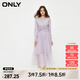 ONLY收腰歐根紗中長款U領(lǐng)套裝連衣裙女|124146003 C39 冠薊紫色 M (165) 84A