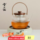 兮元記柿子貓煮茶壺電陶爐套裝圍爐煮茶器耐高溫溫茶泡茶壺?zé)畨卮笕萘?柿子貓電陶爐+透明豎紋提梁壺