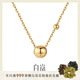 白嵐圓珠項(xiàng)鏈女S925銀吊墜鎖骨鏈時(shí)尚精致優(yōu)雅氣質(zhì)生日禮物送老婆 金色