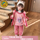G.DUCKKIDS小黃鴨女童套裝秋冬裝加絨庫(kù)洛米兒童衣服寶寶冬季加厚馬甲三件套 002三件套-粉色 110 建議100-110cm4-5歲
