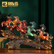 禮御友嘉全銅馬擺件八駿雄風(fēng)高檔工藝品家居玄關(guān)辦公室裝飾品喬遷輕奢禮物 彩銅八駿雄風(fēng) 小號(hào)