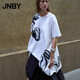 JNBY/江南布衣25春夏新品郁金香連衣裙A型寬松短袖圓領(lǐng)5P3G14440 100/本白 XS