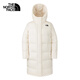 The North Face北面羽絨服女中長(cháng)款戶(hù)外保暖鵝絨81SA 米白色/QLI XL