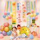 倍歡喜 生日?qǐng)鼍安贾锰撞蛢和b飾品男孩女孩派對(duì)庫(kù)洛米小馬寶莉背景墻 彩色花瓣-生日條幅套裝